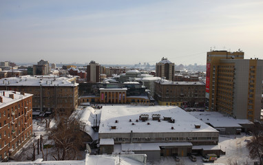 Fototapeta premium winter, Novosibirsk in the sun