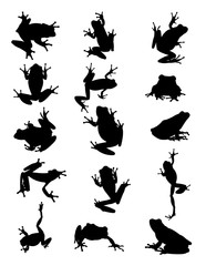 Obraz premium Sylwetka zwierząt żaby. Dobre wykorzystanie symbolu, logo, ikony internetowej, maskotki, znaku lub dowolnego projektu, który chcesz.