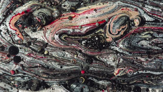 Top view Bright Collors Bubbles Slow Motion Oil Ink is fantastic structure of colorful chaotic motion bubbles stock video is a beautiful, unique, organic.