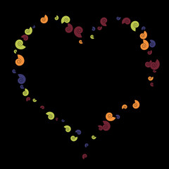 Vector Confetti Background Pattern. Element of design. Color spirals on a black background