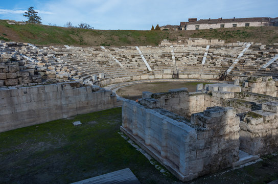 The ancient amphitheater in the Greek town of Larissa (central Greece)