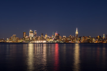 Fototapeta na wymiar Hudson River New York City Skyline at Night
