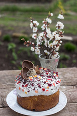 Sweet pastries for Easter. Festive pastry. Beautiful still lifes with baking. Easter