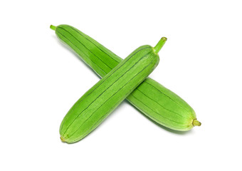 Zucchini and sliced zucchini isolated on white background.Green vegetables isolated on white background.
