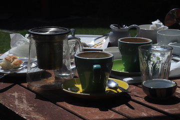 Uncleansed table in café 
