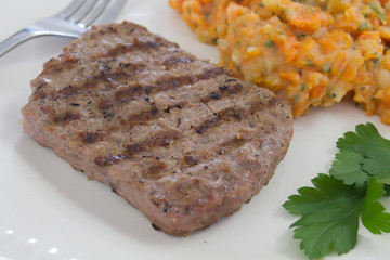 steak haché et purée