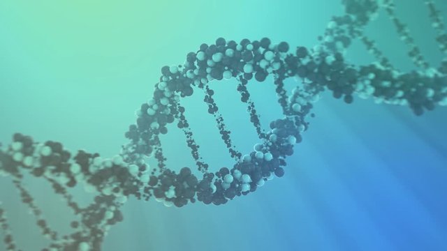 Animated DNA chain model. 3D rendering