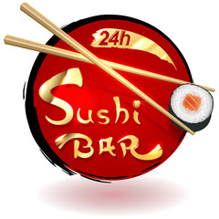 Naklejki  Ikona projektowania logo bar sushi, ilustracji wektorowych clipart.