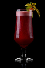 alcoholic cocktail on a black background with insulation