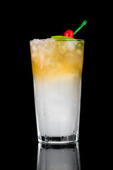 alcoholic cocktail on a black background with insulation
