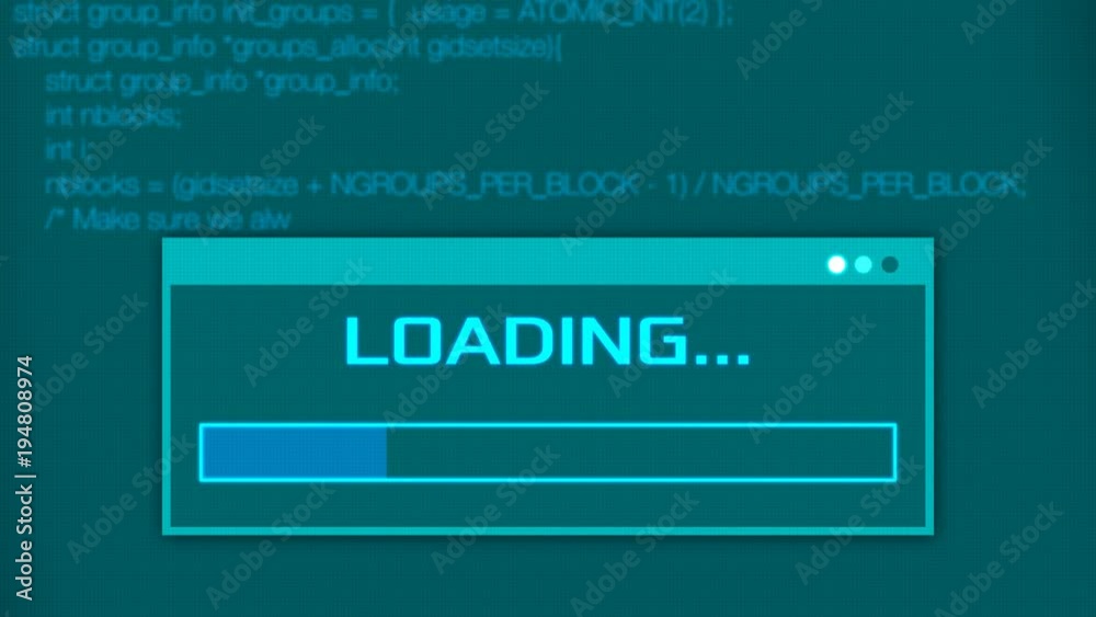 Wall mural computer screen with progress bar
