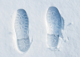 footprints on snow