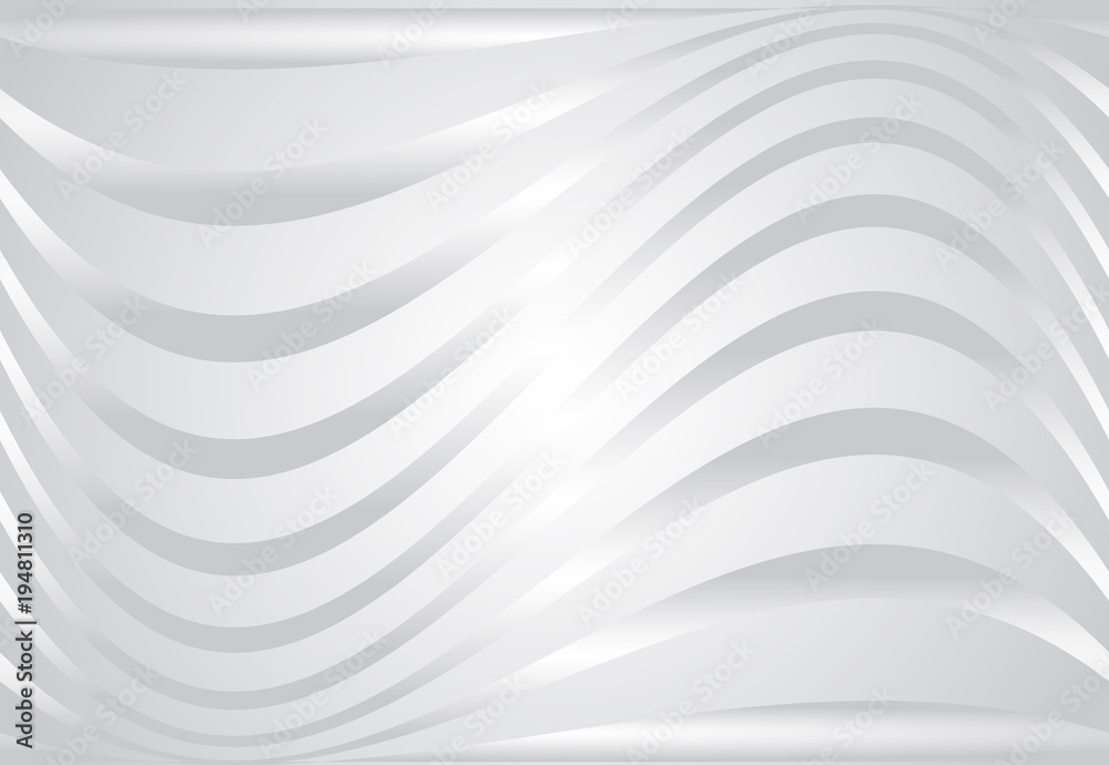 Wall mural white gradient abstract line and curve vector background