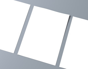 White clear paper mockup 3d rendering