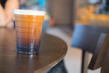 Iced black coffee for refreshing.