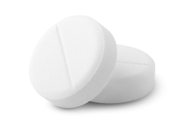 pills background, tablets on a white background