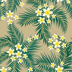 Floral seamless pattern. Background with isolated colorful hand  - 194812192