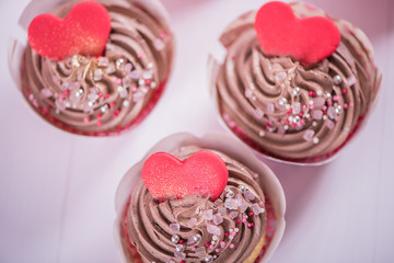 valentine wedding cupcakes heart and sprinkles 