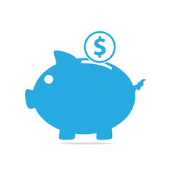 Piggy money bank and Dollar sign icon vector illustration