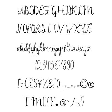 Vector hand drawn typeface.