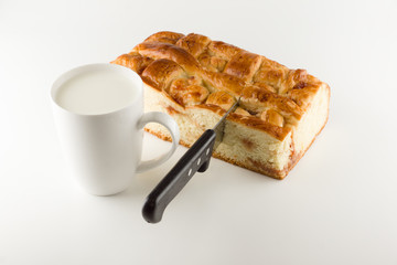 fresh cake with apple filling