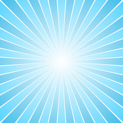Blue retro ray burst background - gradient vector graphic design with radial stripes