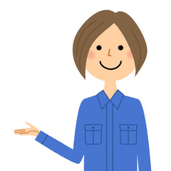 作業服の女性　説明