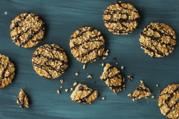 Cookies and crumbs on the table