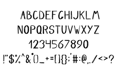 Vector hand drawn typeface.