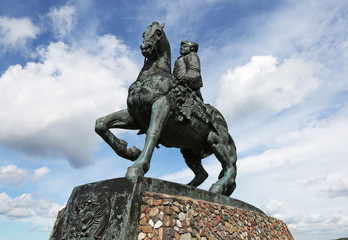 Equestrian monument to the Russian Empress Elizabeth Petrovna, bottom view. Baltiysk  (until 1946 - Pillau), Kaliningrad Region, Russia.