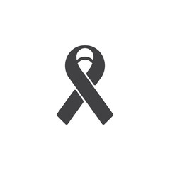 Awareness ribbon vector icon. filled flat sign for mobile concept and web design. Cancer ribbon simple solid icon. Symbol, logo illustration. Pixel perfect vector graphics