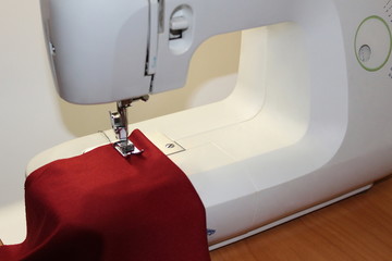 sewing machine at work