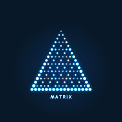 Triangle. Object with dots. Molecular grid. Technology style with particle. Vector illustration. Futuristic connection structure for chemistry and science.