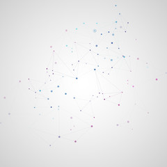 Lines connecting creative grid points on surface. Abstract cover background