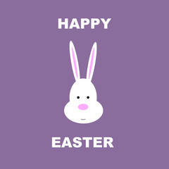 Easter bunny, happy easter, flat design.