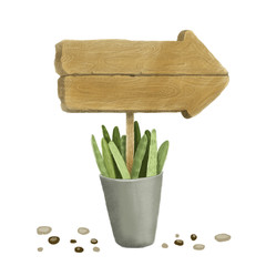 Pointer  in a flower pot