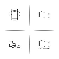 Cars And Transportation linear simple vector icon set.Outline icons