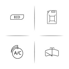 Cars And Transportation linear simple vector icon set.Outline icons