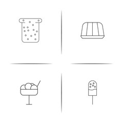 Food And Drink linear simple vector icon set.Outline icons