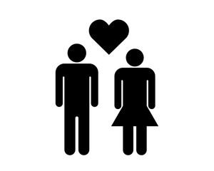 Man and woman love pictogram vector 
