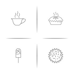Food And Drink linear simple vector icon set.Outline icons