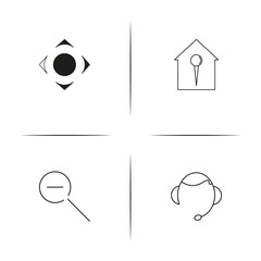 Interface linear simple vector icon set.Outline icons