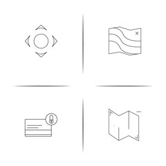 Interface linear simple vector icon set.Outline icons
