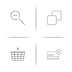 Interface linear simple vector icon set.Outline icons