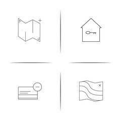 Interface linear simple vector icon set.Outline icons