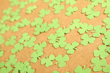 Background for St. Patrick's Day. Silhouettes of green clover