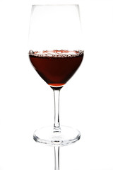 red wine glass isolated on white