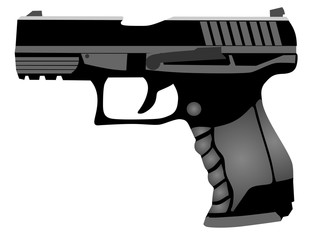 Gun isolated vector silhouette illustration pistol white weapon vector eps 10