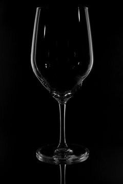wine glass isolated on black