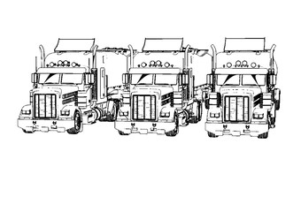 sketch of truck vector.